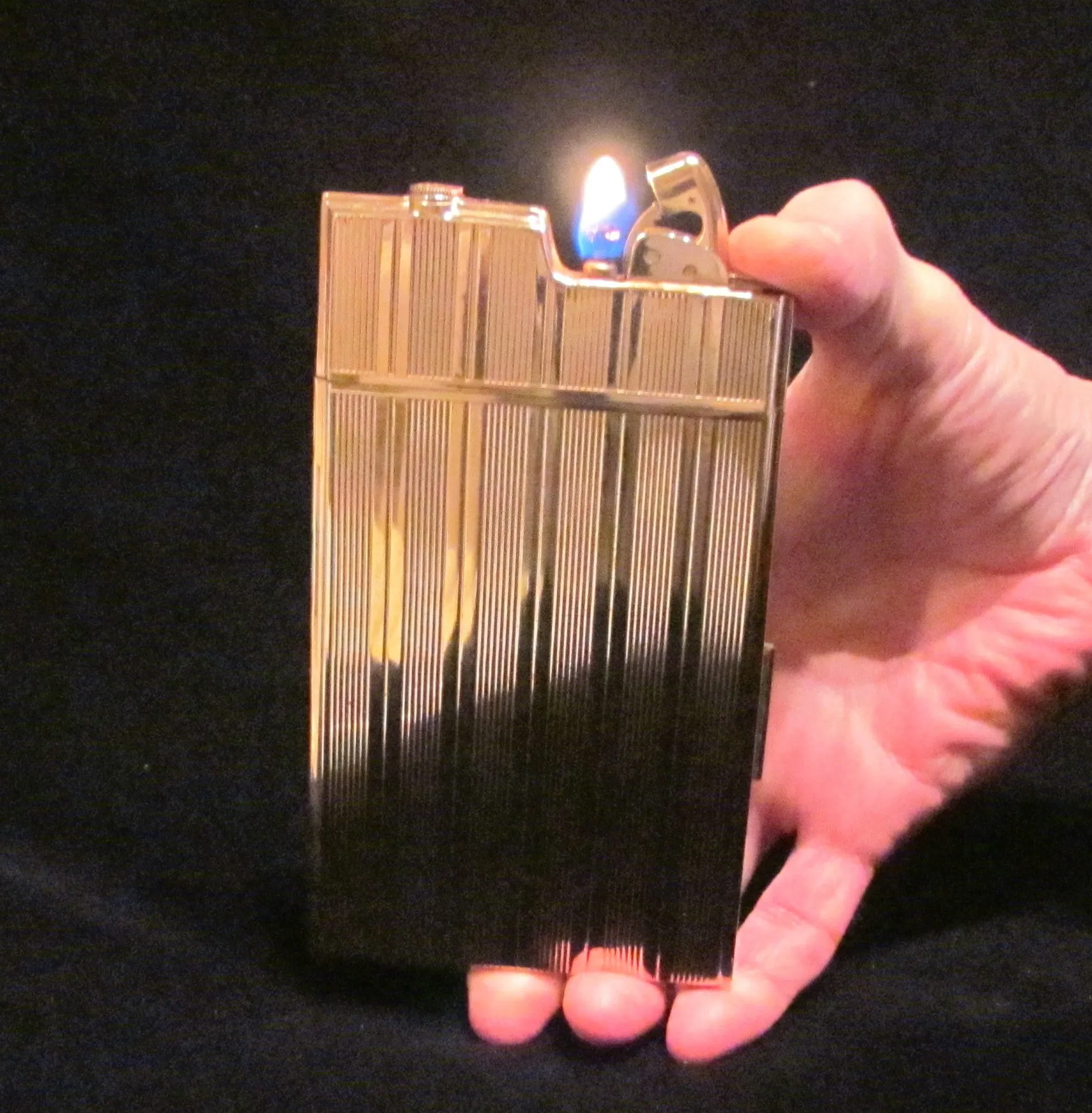 1940s Evans Case Lighter Vintage Rose Gold Banner Case Light Art Deco Working In The Original Box