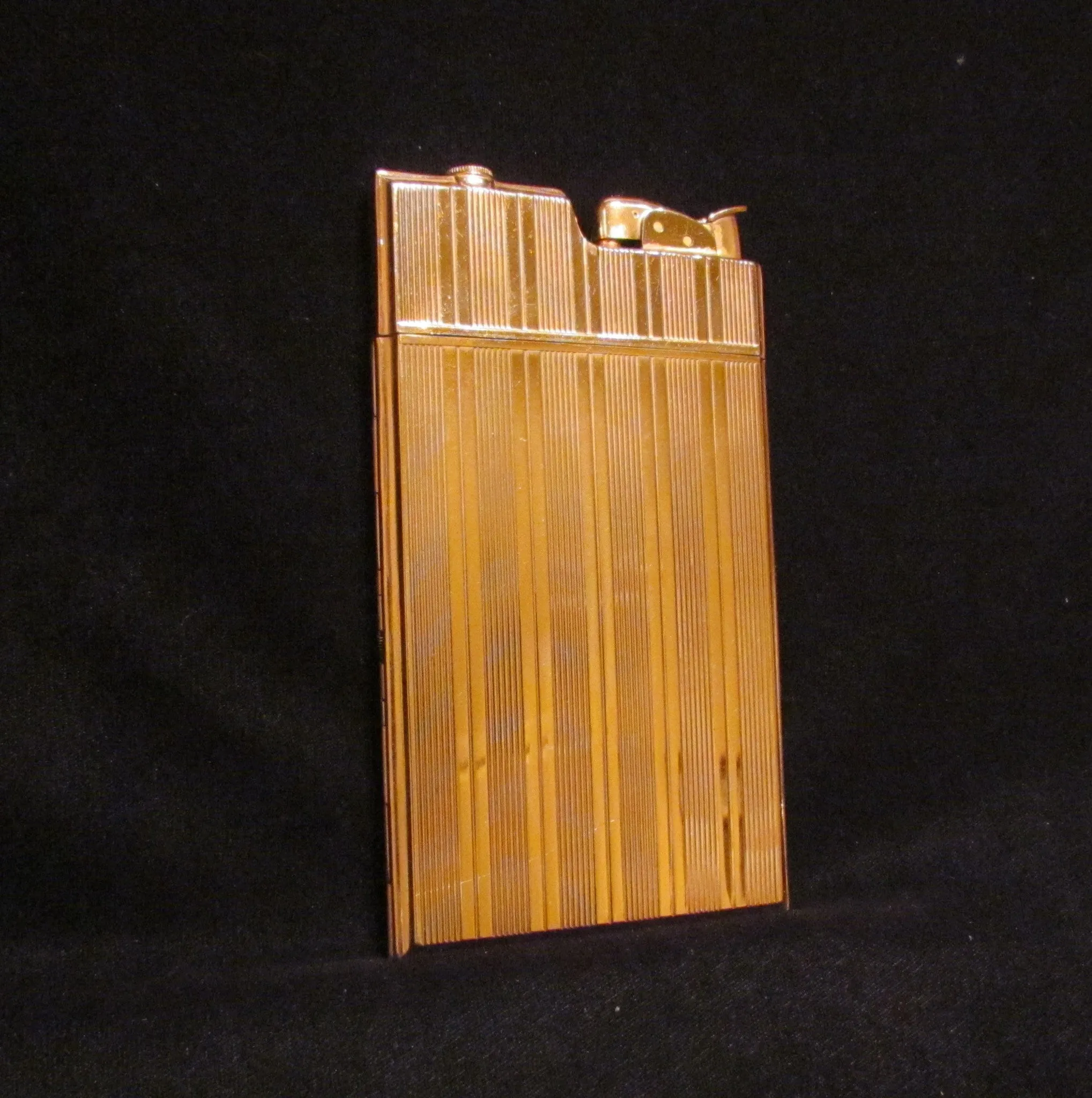 1940s Evans Case Lighter Vintage Rose Gold Banner Case Light Art Deco Working In The Original Box