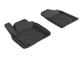 3D MAXpider Floor Mats Infiniti QX80 8 Seater (2014-2024) All-Weather Kagu Series Black - Front / Second / Third  Row