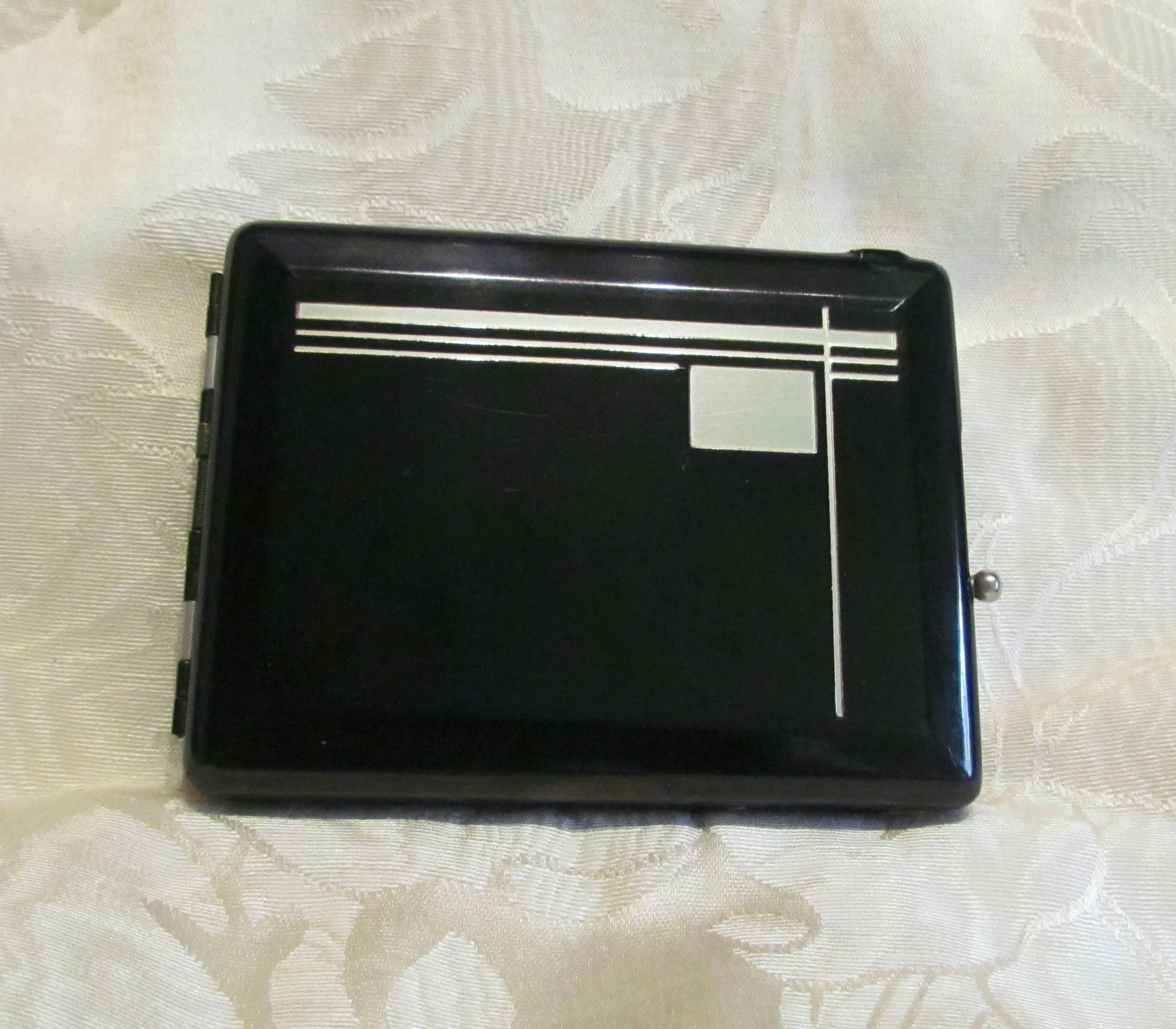 Art Deco Magic Case Lighter Black Cigarette Case 1930s Cigarette Case Working Lighter