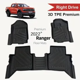 Automotive For 2023 Ford Ranger All weather Floor Mat Set