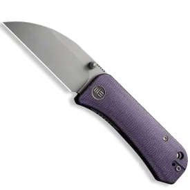 Banter Pocket Knife - Purple Micarta - Gray Stonewash S35VN Wharncliffe