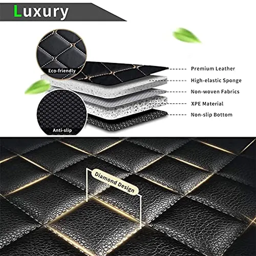Car Floor Mats for Jaguar I-PACE 2018 Floor Liners Auto Carpets Luxury Leather Waterproof All Weather Protection Full Coverage Full Set (Gray)