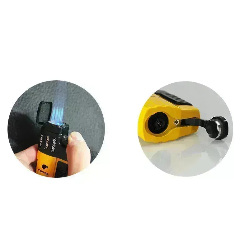 COHBA Portable Cigar Lighter 4 Rushes High Firepower