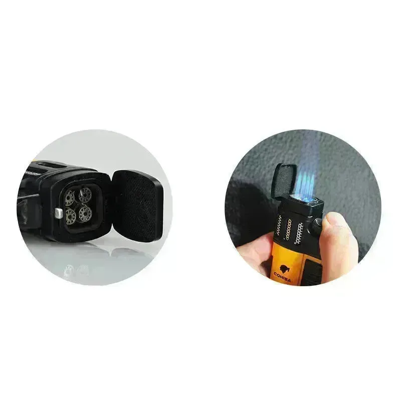 COHBA Portable Cigar Lighter 4 Rushes High Firepower