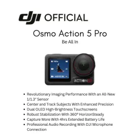 DJI Osmo Action 5 Pro  - New Gen 1/1.3" sensor |Subject Tracking|32x Slow Motion|Waterproof up to 20m