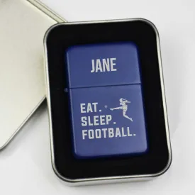 Engraved Eat Sleep Football For Her Lighter