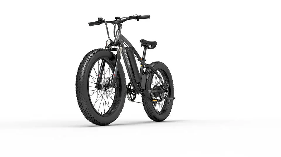 GOGOBEST Electric Mountain Bike 1000W Mid Drive Folding E-Bike with 26 Inch Fat Tire and Rear Shock for Off-Road Adventures and Snow Riding