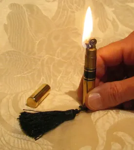 Gold Lipstick Lighter Ladies Tube Lighter And Lipstick Case Black Tassel
