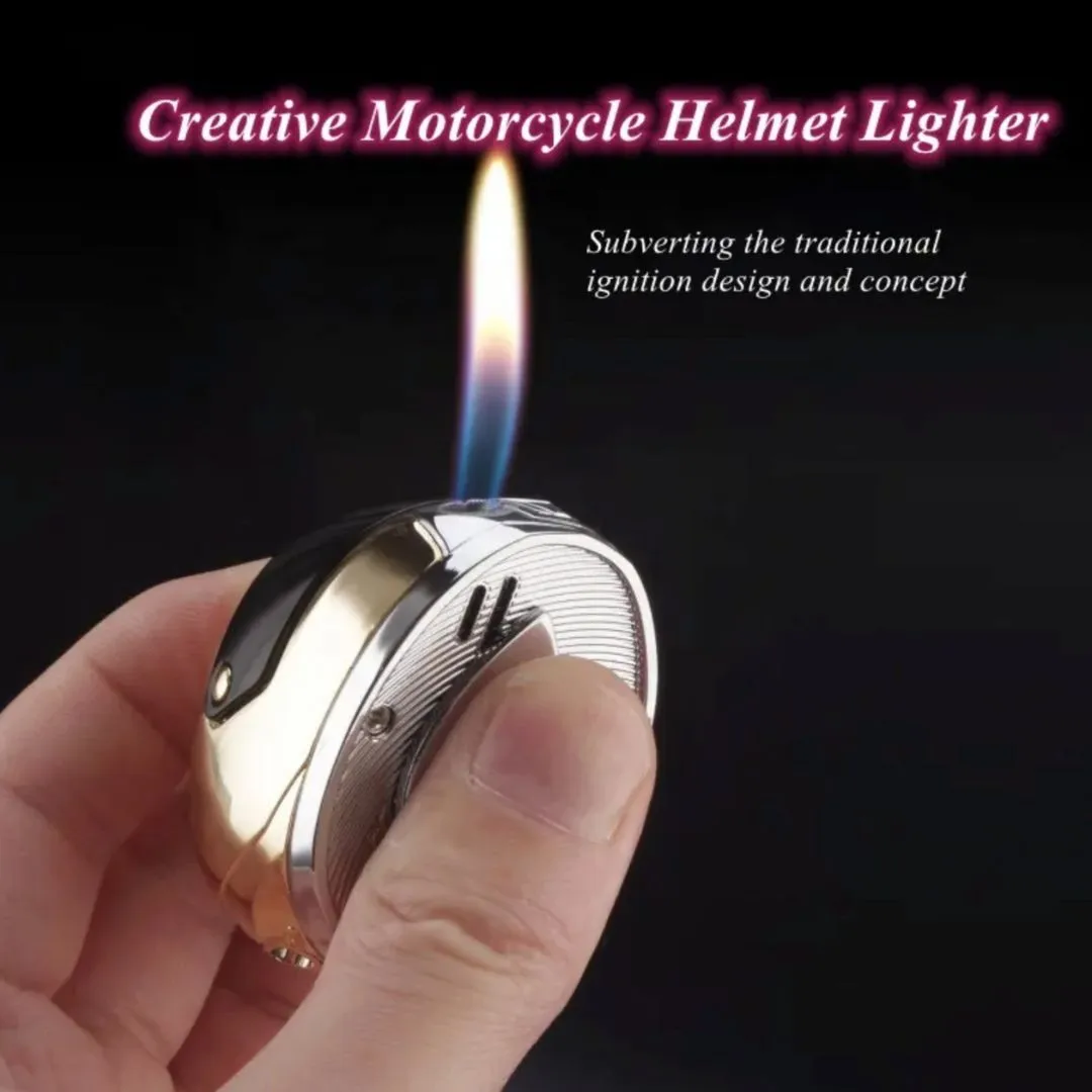 Helmet Shaped Flame Lighter | Cute Bike Helmet Butane Lighter [Random Color]