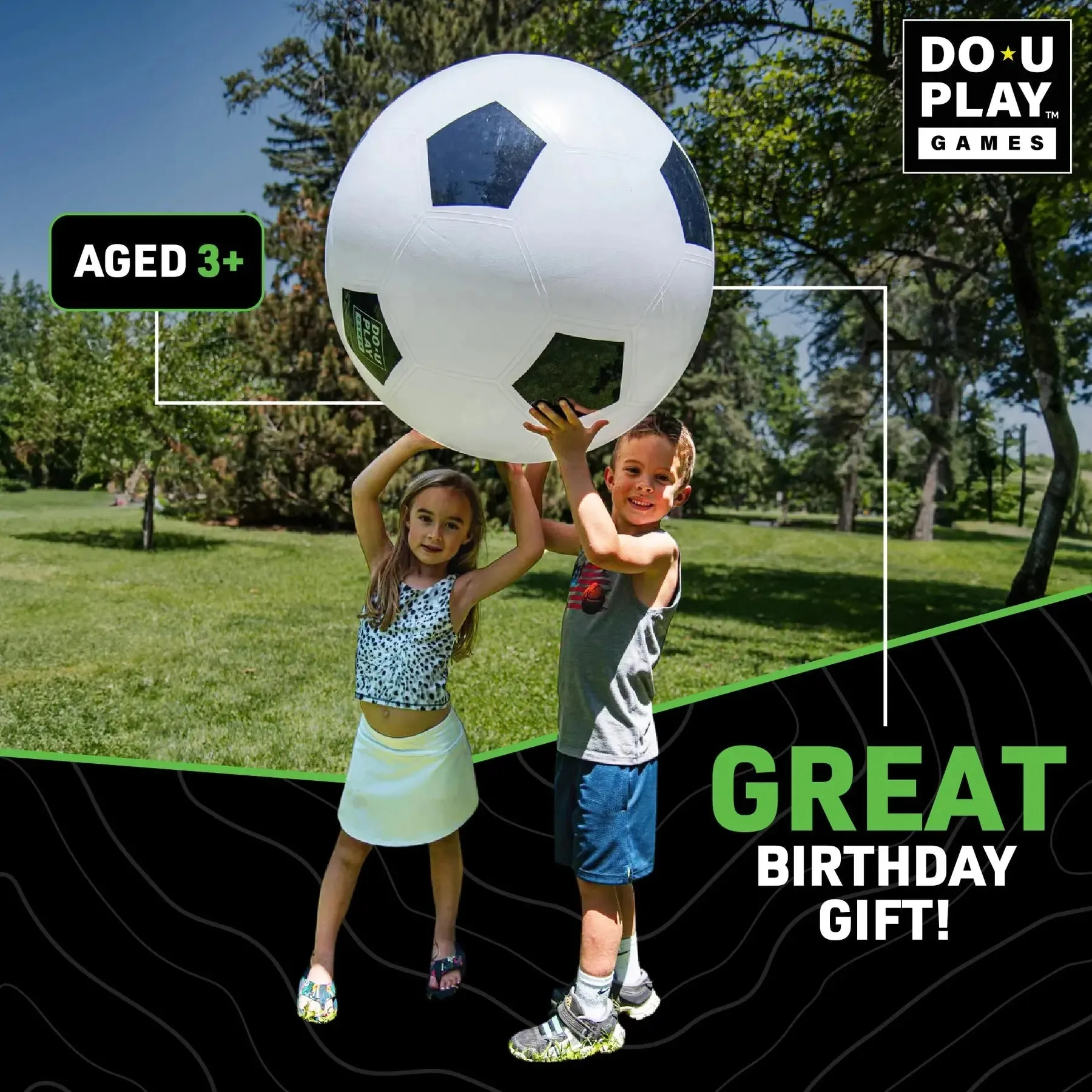 IN STOCK-TreLines Do-U-Play 30"Jumbo Soccer Ball Black/White 1 pc