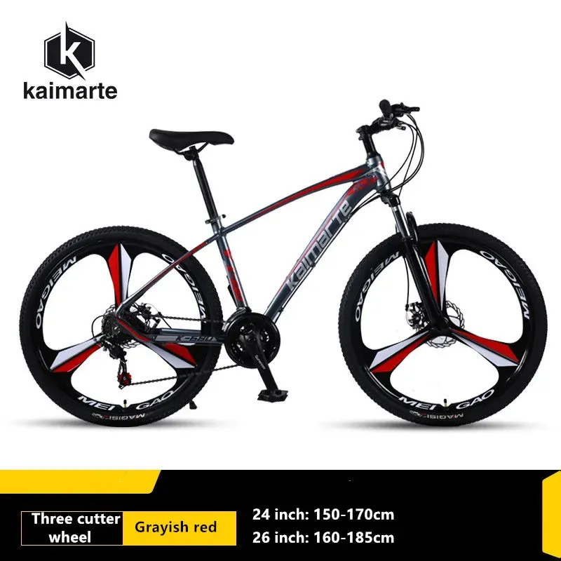 KAIMARTE Mountain Bike Aluminum Alloy Shock Absorbing Mountain Bike  Adult Men's and Women's Double Disc Brake Off Road Bicycle