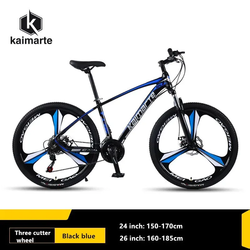 KAIMARTE Mountain Bike Aluminum Alloy Shock Absorbing Mountain Bike  Adult Men's and Women's Double Disc Brake Off Road Bicycle