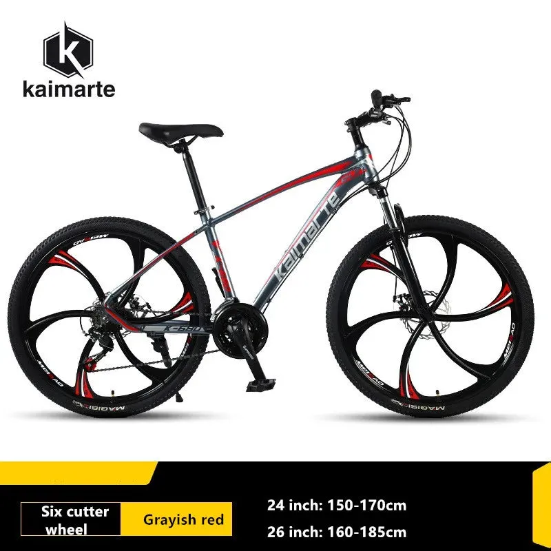 KAIMARTE Mountain Bike Aluminum Alloy Shock Absorbing Mountain Bike  Adult Men's and Women's Double Disc Brake Off Road Bicycle