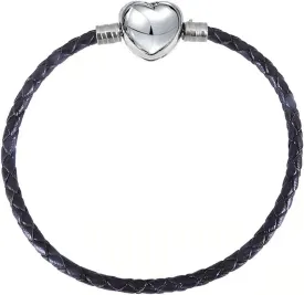 KunBead Women Heart Clasp Leather Charm Bracelets for Women DIY Jewelry Making Compatible with Pandora Charms
