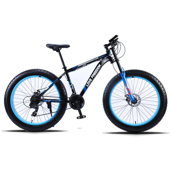 Love Freedom 7/21/24/27 Speed Mountain Bike Aluminum Frame Fat Bike 26 inch * 4.0 tireSnow bicycle Free Delivery