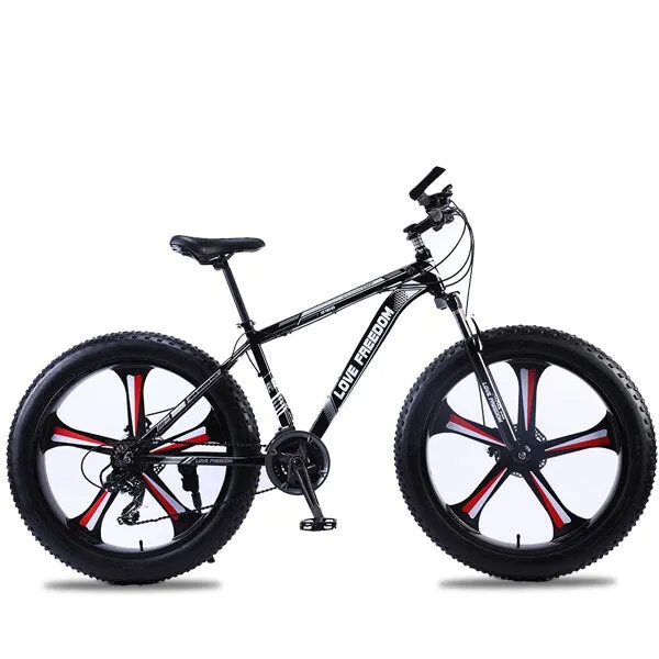 Love Freedom 7/21/24/27 Speed Mountain Bike Aluminum Frame Fat Bike 26 inch * 4.0 tireSnow bicycle Free Delivery