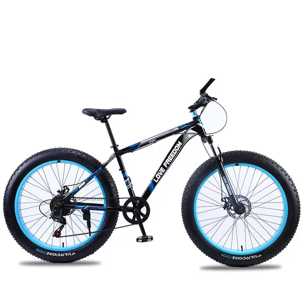 Love Freedom 7/21/24/27 Speed Mountain Bike Aluminum Frame Fat Bike 26 inch * 4.0 tireSnow bicycle Free Delivery