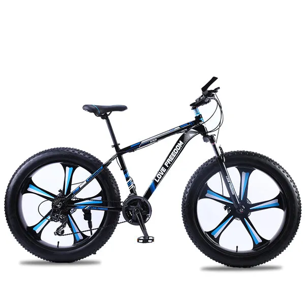 Love Freedom 7/21/24/27 Speed Mountain Bike Aluminum Frame Fat Bike 26 inch * 4.0 tireSnow bicycle Free Delivery