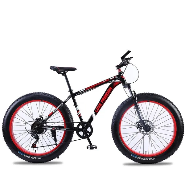 Love Freedom 7/21/24/27 Speed Mountain Bike Aluminum Frame Fat Bike 26 inch * 4.0 tireSnow bicycle Free Delivery