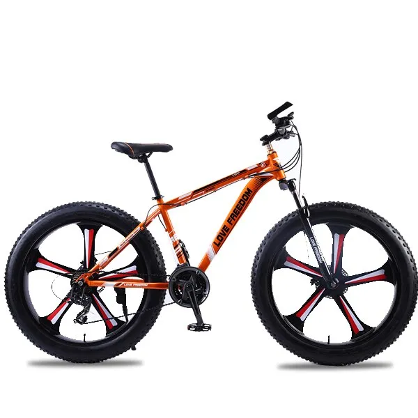 Love Freedom 7/21/24/27 Speed Mountain Bike Aluminum Frame Fat Bike 26 inch * 4.0 tireSnow bicycle Free Delivery