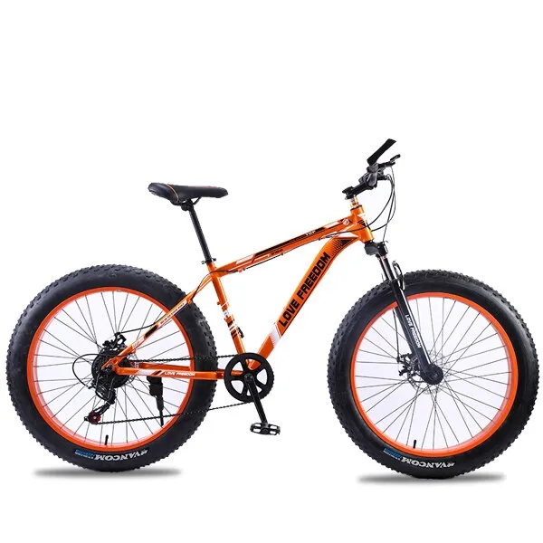 Love Freedom 7/21/24/27 Speed Mountain Bike Aluminum Frame Fat Bike 26 inch * 4.0 tireSnow bicycle Free Delivery