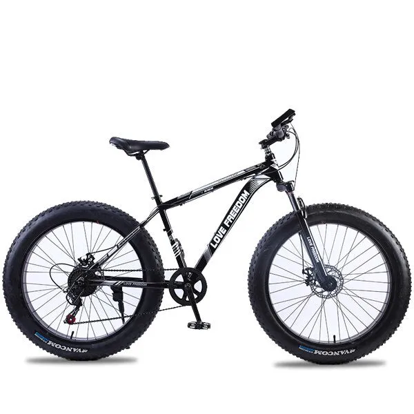 Love Freedom 7/21/24/27 Speed Mountain Bike Aluminum Frame Fat Bike 26 inch * 4.0 tireSnow bicycle Free Delivery