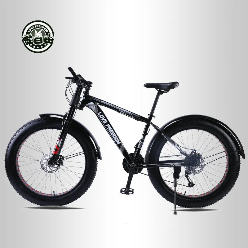 Love Freedom 7/21/24/27 Speed Mountain Bike Aluminum Frame Fat Bike 26 inch * 4.0 tireSnow bicycle Free Delivery