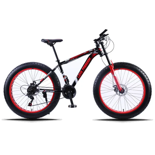 Love Freedom 7/21/24/27 Speed Mountain Bike Aluminum Frame Fat Bike 26 inch * 4.0 tireSnow bicycle Free Delivery