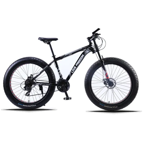 Love Freedom 7/21/24/27 Speed Mountain Bike Aluminum Frame Fat Bike 26 inch * 4.0 tireSnow bicycle Free Delivery