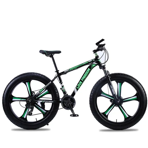 Love Freedom 7/21/24/27 Speed Mountain Bike Aluminum Frame Fat Bike 26 inch * 4.0 tireSnow bicycle Free Delivery