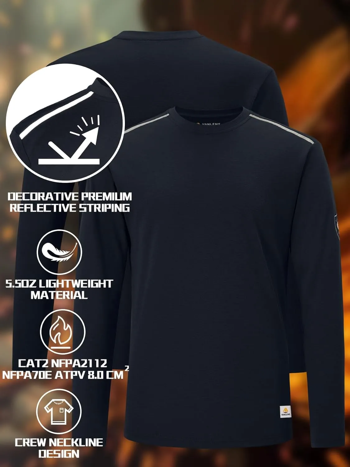 Men's Green Large Regular Fit 5.5oz 100% Cotton Long Sleeve FR Shirt for Work & Outdoor Activities