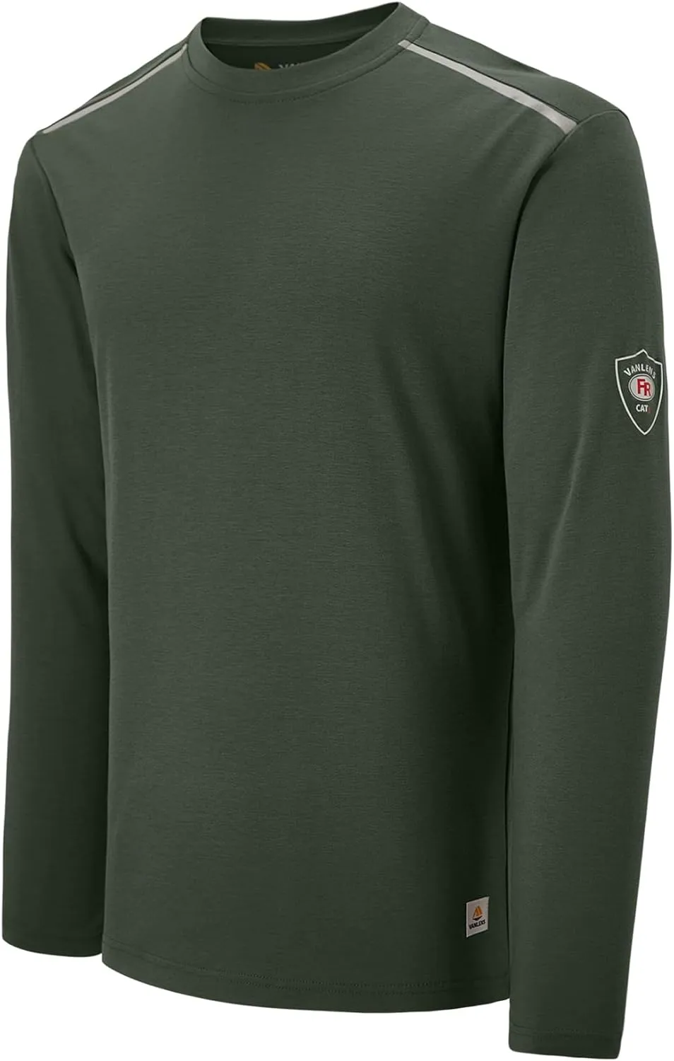 Men's Green Large Regular Fit 5.5oz 100% Cotton Long Sleeve FR Shirt for Work & Outdoor Activities