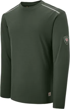 Men's Green Large Regular Fit 5.5oz 100% Cotton Long Sleeve FR Shirt for Work & Outdoor Activities