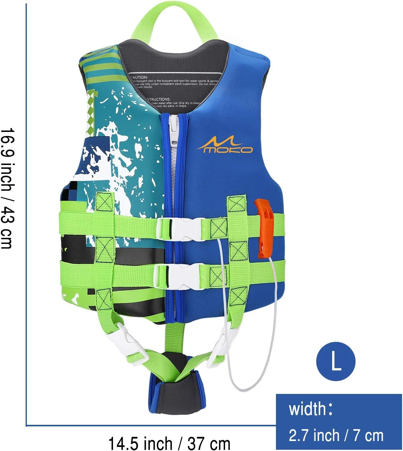 MoKo Swimming Vest for Kids 27-46 lbs, Clearance Children Swim Vests Water Activity Equipment Cute Pattern Watersports Swimming Device for Toddlers Boys Girls, M Size - Indigo