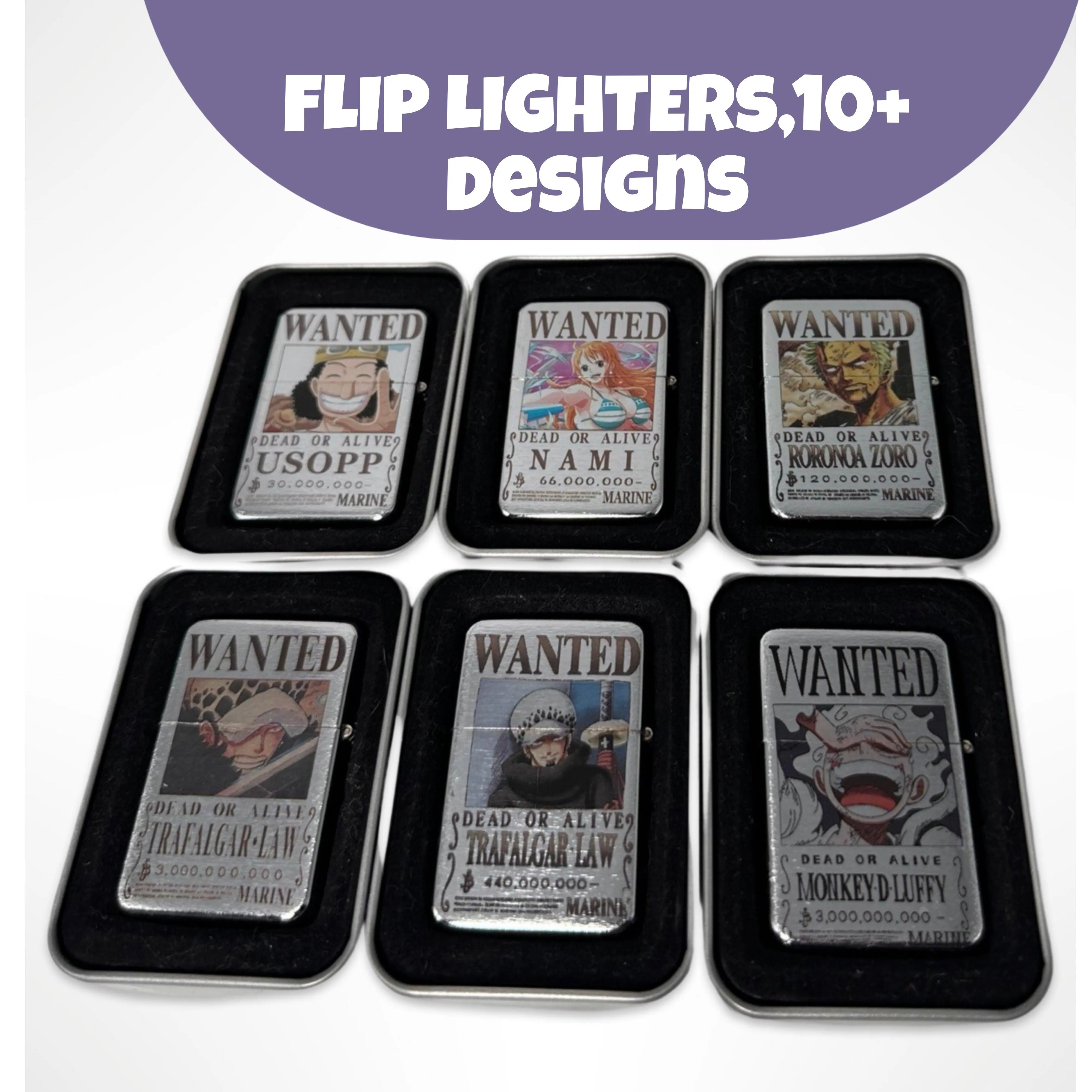 One Piece Anime Wanted Poster Flip Top Lighters
