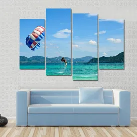 People Are Para Sailing In Phuket Canvas Wall Art