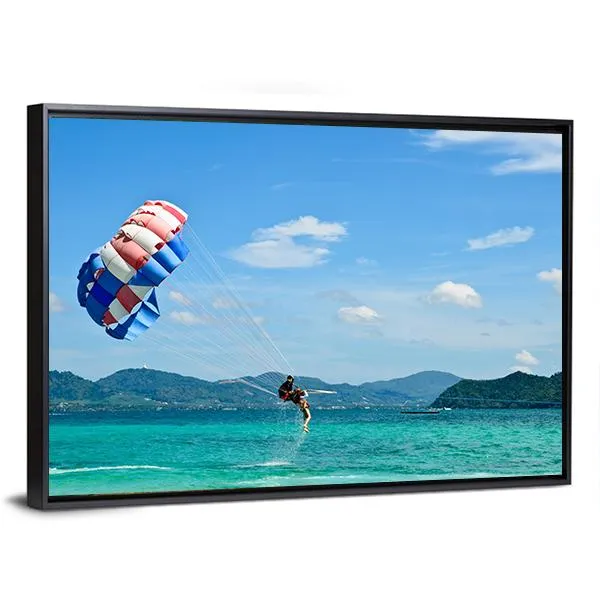 People Are Para Sailing In Phuket Canvas Wall Art
