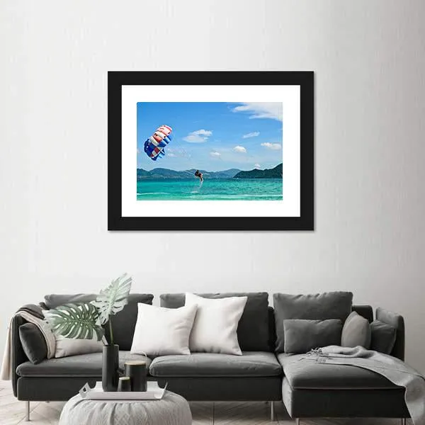People Are Para Sailing In Phuket Canvas Wall Art