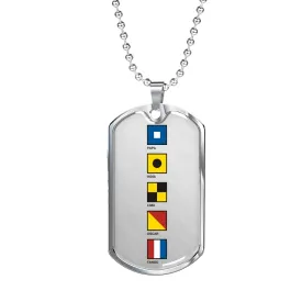 Pilot Spelled Out In Signal Flags Dog Tag, Pilot's Necklace, Dog Tag Necklace, Ultralight Pilot Jewelry