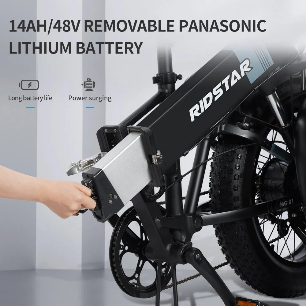 Ridstar Winner Folding Electric Bike 1000W Fat Tire Ebike 48v Mountain