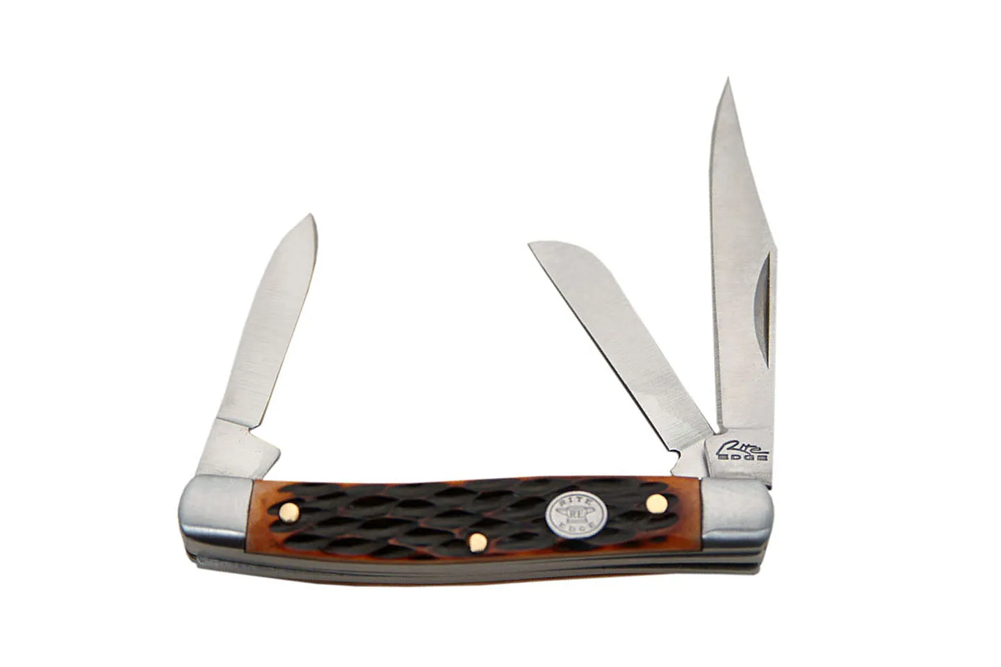 Rite Edge Stockman Jig Bone 3 Bladed Imperial Pocket Knife