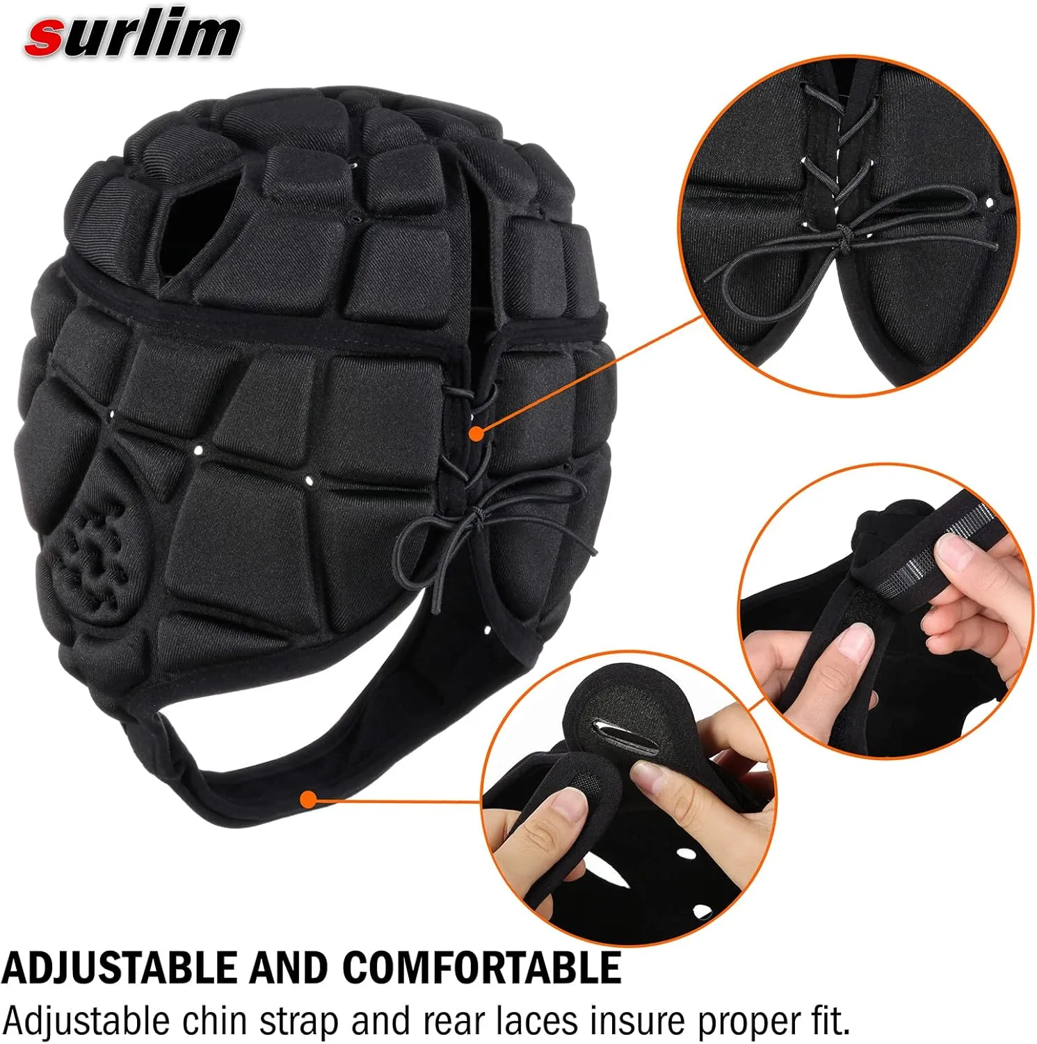 Rugby Helmet Headguard Headgear for Soccer Scrum Cap Soft Protective Helmet for Kids Youth