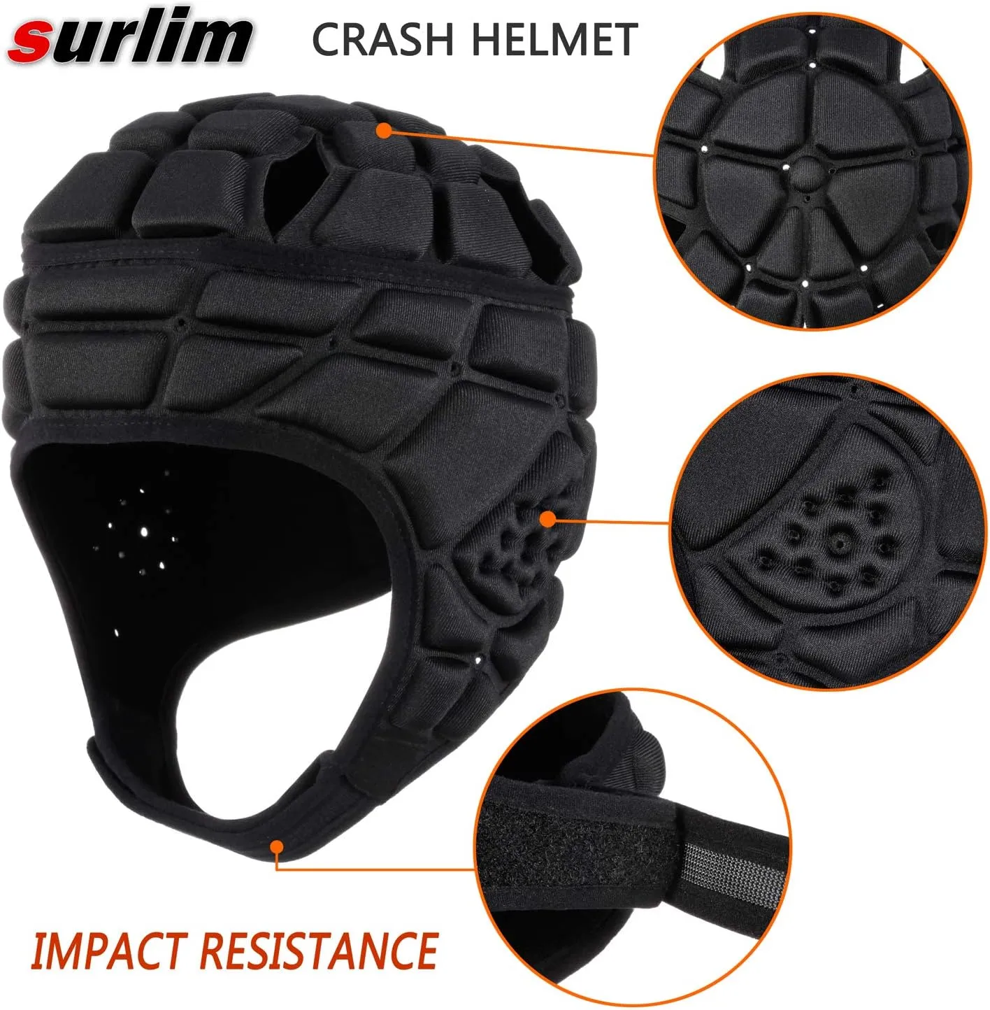 Rugby Helmet Headguard Headgear for Soccer Scrum Cap Soft Protective Helmet for Kids Youth