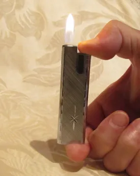 Vintage Silver Butane Lighter Working Flamex Toronado Ladies Lighter