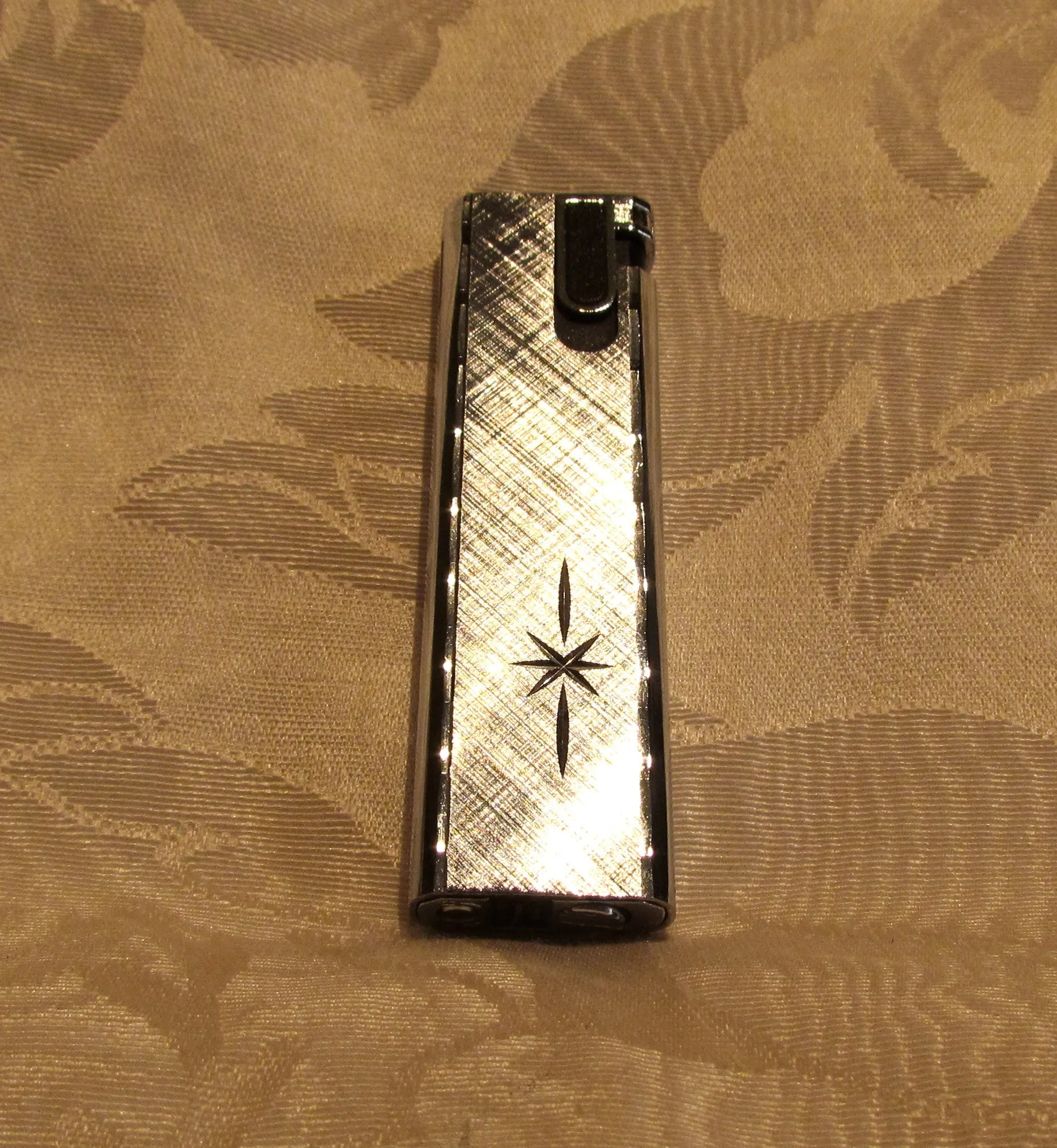 Vintage Silver Butane Lighter Working Flamex Toronado Ladies Lighter