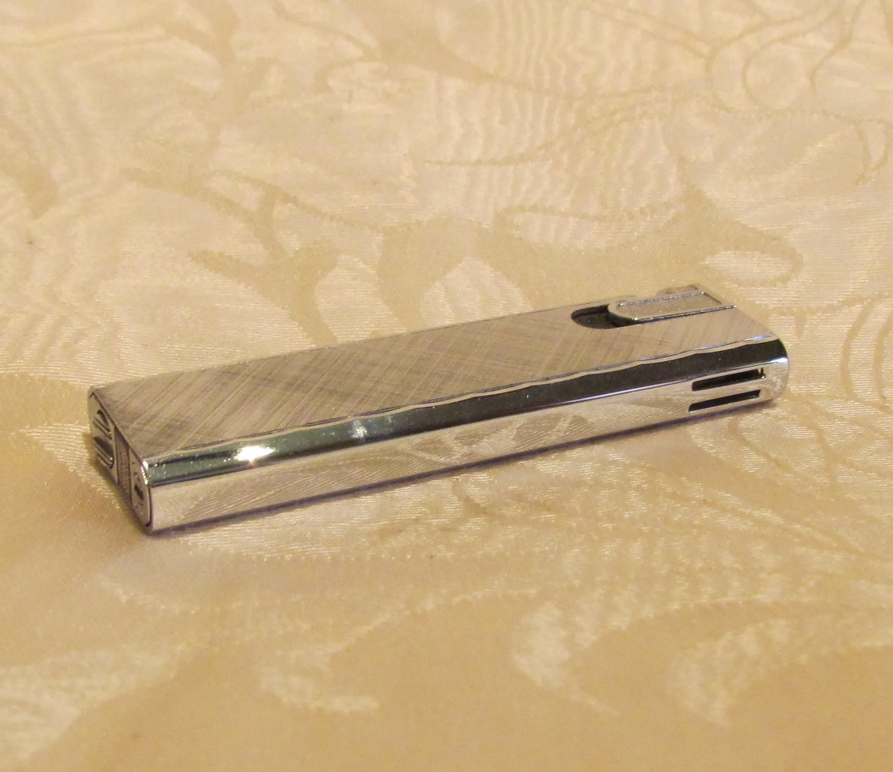 Vintage Silver Butane Lighter Working Flamex Toronado Ladies Lighter