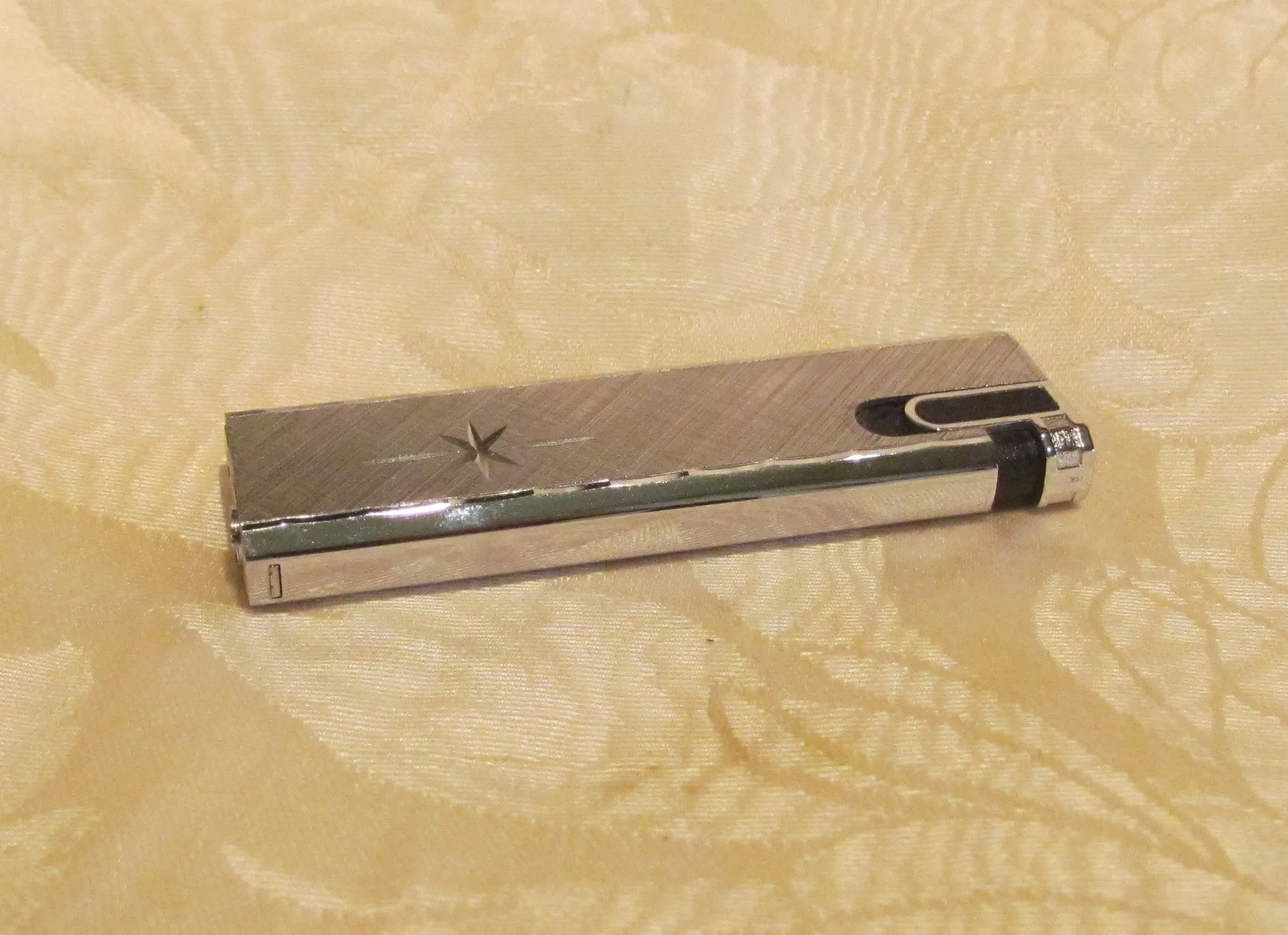 Vintage Silver Butane Lighter Working Flamex Toronado Ladies Lighter