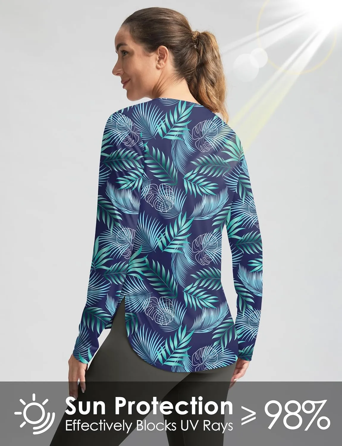 Women's Sun Shirts UPF 50  Long Sleeve UV Protection Shirt Lightweight Quick Dry Workout Hiking Tops for Women